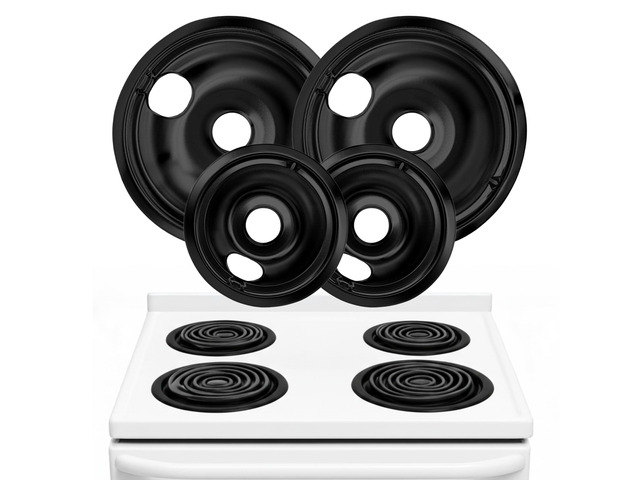 Electric Stove Drip Pans Set of 4 (2 x 6-Inch & 2 x 8-Inch) Replacement Stove Drip Pans for Electric Stove for GE & Hotpoint Ranges - Compatible...