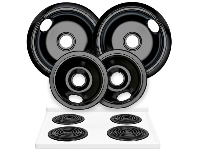 Electric Stove Drip Pans Set of 4 (2 x 6-Inch & 2 x 8-Inch) Replacement Stove Drip Pans for Electric Stove Compatible with 318067041 & 318067051,...