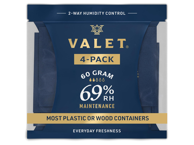 69% Two-Way Humidity Packs 4-Pack (60g) for Plastic Containers 69% Humidity Control Packs for Plastic and Airtight Containers, 60g Each, Made in USA