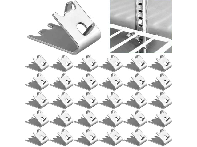 32 Pieces 920158 Freezer Shelf Clip,Stainless Steel Shelf Clip for Refrigerator,Freezer Cooler Shelf Support,Replacement Shelf Square Buckles Clips