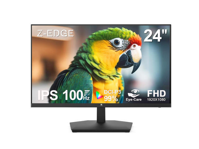 24 inch Monitor, Z-Edge Computer Monitor, Full HD 1920 x 1080p IPS 100Hz PC Monitor with HDMI, VGA, Frameless, U24I Anti-Glare Screen for...