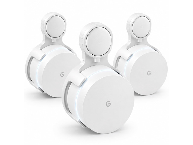 Google WiFi Outlet Wall Mount 3 Pack for AC1200 GA00157-US Mesh Router Built-in cable grooves No tools or drilling Keeps cords hidden Clean...