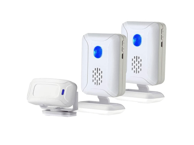 Wireless PIR Motion Sensor Detector Home Store Welcome Buzzer Monitor Commercial Door Entry Security Alert for Business Mailbox, Caregiver Reminder...