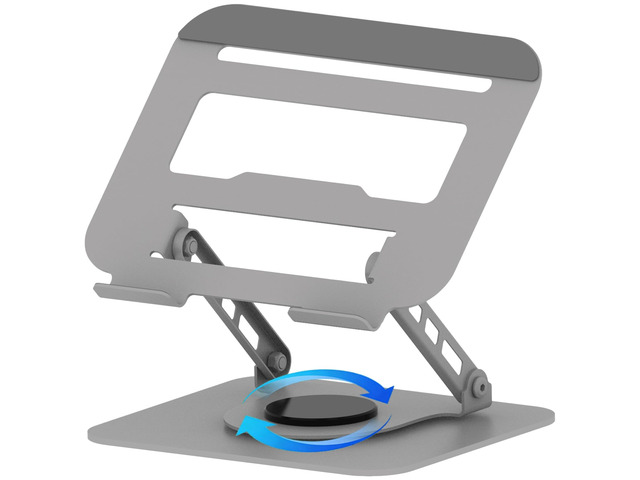 360° Rotation Laptop Stand for Desk Multi-Angle Adjustable, Silvery Laptop Holder Riser, Stable Base, Fully Foldable, Easy to Storage, Fit for...