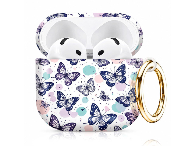 Compatiable with AirPod 4 Protective Case 2024, Soft Protective Case with Keychain for Women,Cute& Sleek Design Shockproof Charging Case Cover for...