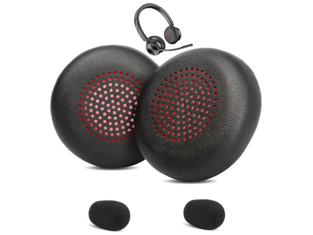 Replacement Ear Pads for Poly Savi 7300 7310 7320 7410 Office Headsets Earpads with High-Density Foam and Protein Leather, Black