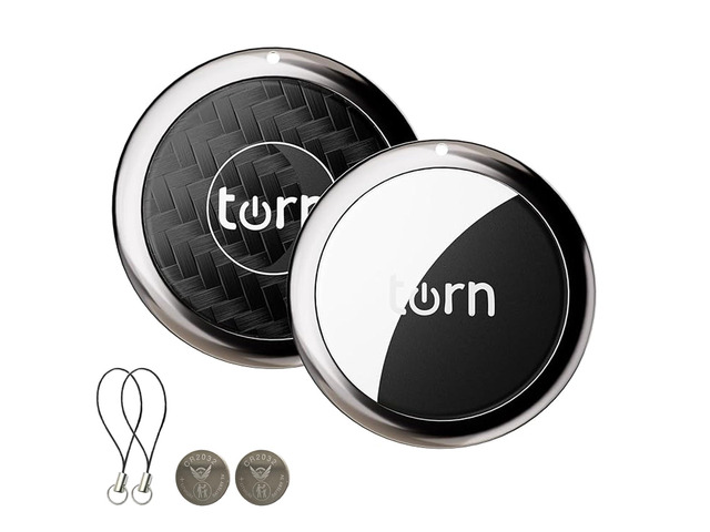Tracker Tag Finders Work for Apple Find My (iOS Only) GPS Tracker Air Tags for Luggage Keys Backpack (Black & white1, 2Pack)