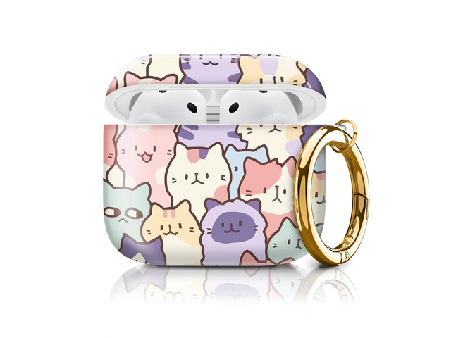 Compatible with AirPod 4th Generation Case Cover with Keychain, Full Protective Shockproof Wireless Headphone Case for Women Men Girl (Cute...