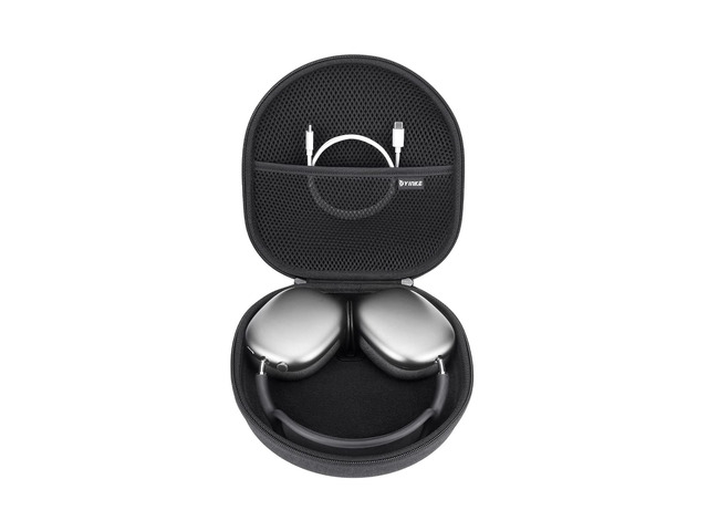 Smart Case for Apple AirPods Max Supports Sleep Mode, Hard Organizer Portable Carry Travel Cover Storage Bag (Black)