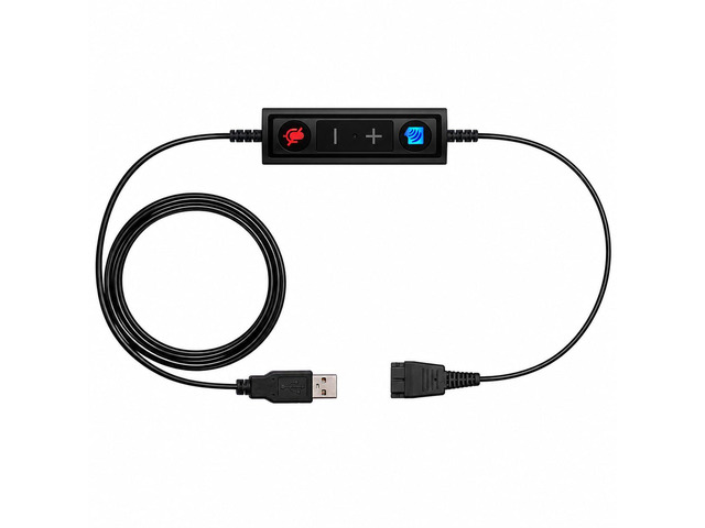 USB Adapter Compatible with Any Jabra Quick Disconnect (QD) Wired Headset and Includes Volume Control and Mute Functionality (Connects Headset to...