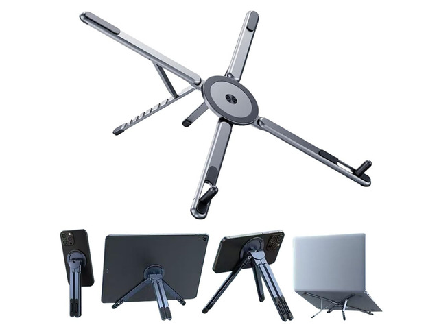 Adjustable Laptop Stand for Desk,Portable Metal Laptop Riser,Ergonomic Foldable Computer Stand,Lightweight Easy Storage,Collaborative...