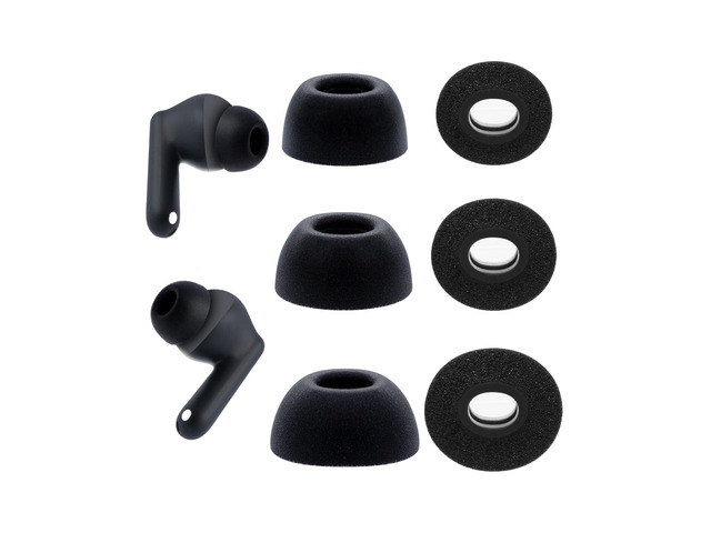Foam Ear Tips for OnePlus Buds 4/ Nord Buds 3/ Buds Pro 3/ Buds 3 Replacement Earbuds Tips, 3 Pairs (S/M/L) Black
