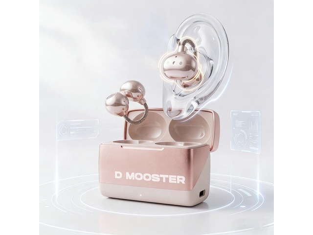 Dmooster D95 Open Ear Clip-On Bluetooth 6.0 Headphones, Sport Earbuds Pink Wireless Headphones,Immersive Sound,Creative Design Clip-on Open Ear...