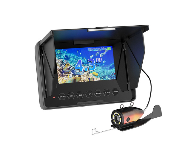4.3' Underwater Fishing Camera, 1200 TVL Protable Fishing Camera with 8500mAh Battery, Infrared Lights, 165° Wide Angle, 50 FT Cable for Ice Lake...