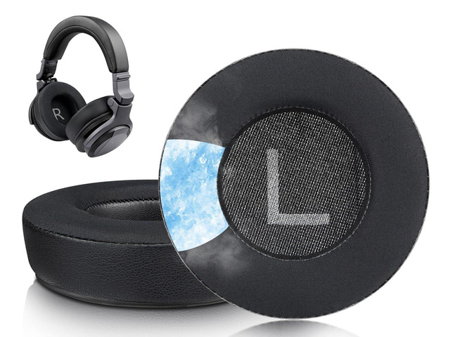 80mm Cooling Earpads for Pioneer DJ HDJ-CUE1 Headphones, Ear Pads Cushions with High-Density Noise Isolation Foam