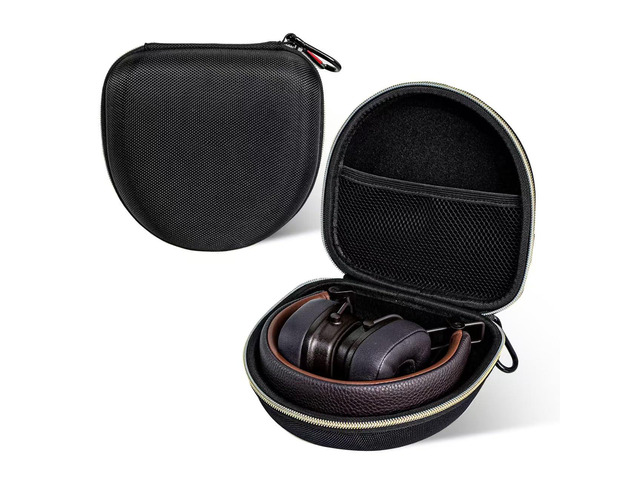 On Ear Bluetooth Headphones Case Storage Carrying Bag Compatible with Marshall Major V/IV/III/II/ 5/4/ 3/2 (Black + Gold)