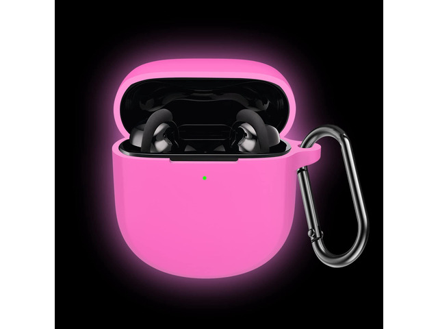 Pink Case for New Bose QuietComfort Earbuds 2 2022, Silicone Cover Protective Skin Glow in Dark Funda