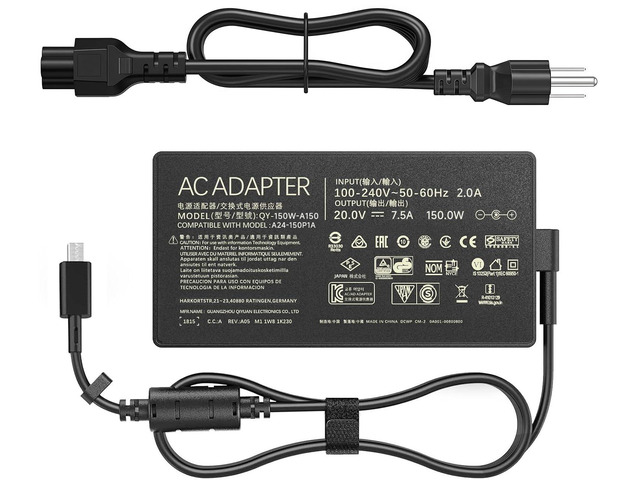 150W Laptop Charger Compatible with ASUS V16 Gaming Laptop V3607VU-DS76 V3607VJ-DS76 V3607VM-ES74, 20V 7.5A Rectangle Conn AC Power Supply Adapter...