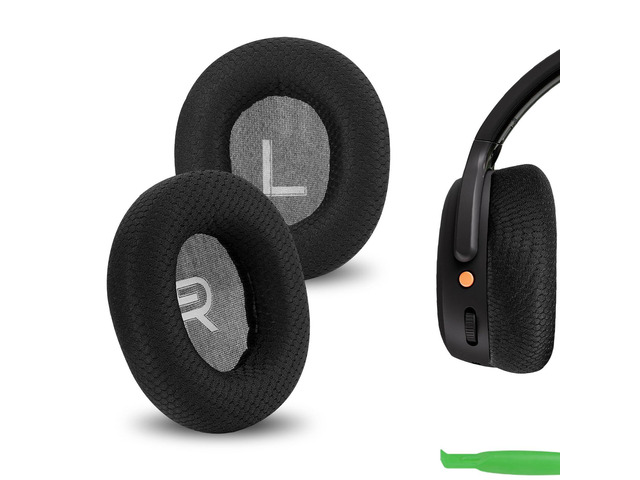 Comfort Mesh Fabric Ear Pads Compatible with Skullcandy Crusher ANC 2 Headphones, Ear Cushions with Video Guide (Black)