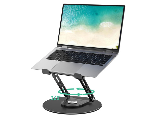 Laptop Stand for Desk Adjustable Computer Stand with 360 Rotating Base Ergonomic Laptop Riser Mount for Desk Foldable Protable Computer Desk Fits...