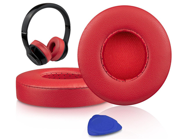 Lambskin Earpads Cushions Replacement for Beats Solo 2 & Solo 3 Wireless On-Ear Headphones, Solo2 Solo3 Ear Pads with High-Density Foam, Added...