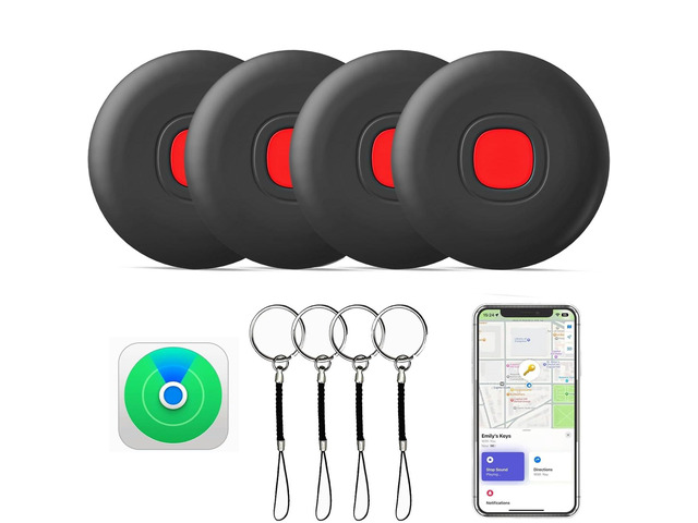Air Tracker Tags-4Pack Works with Apple Find My APP IP68 Waterproof Smart Tag Tracker,Key Finder for Car,Backpack,Wallet,motorcycles (iOS Only)