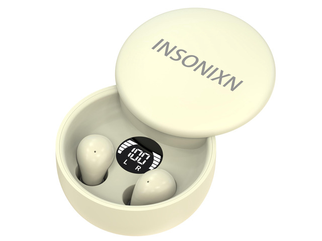 SK26 Sleep Earbuds for Sleeping Invisible Headset,Wireless Bluetooth Earphone,Smallest Tiny Earbuds Hidden Headphones Small Ears Sleep Buds(Khaki)