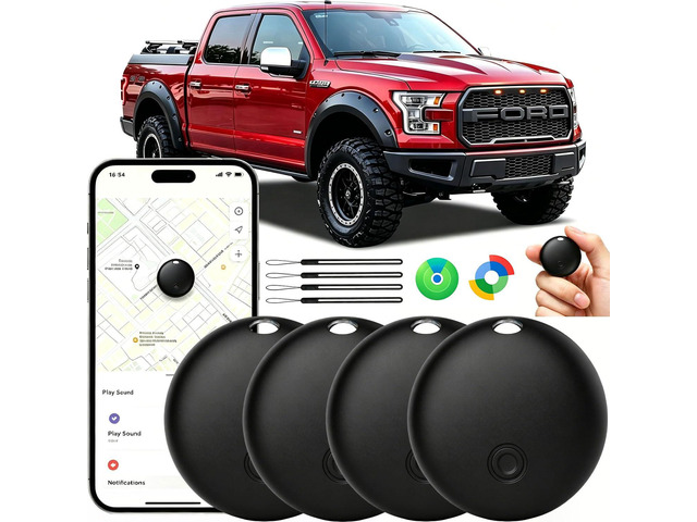 GPS Tracker for Vehicles No Subscription, iOS & Android - 2 Pack Real-Time Tracking IP67 Waterproof, Undetectable Car Tracker Tag, Compatible...