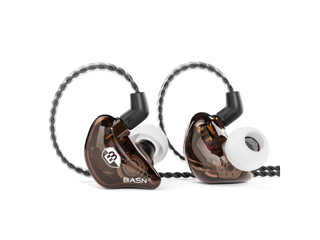 Bsinger BC100 in Ear Monitor Headphones,Brown Universal Fit Noise Isolating IEM Earphones for Musicians Singers Studio Audiophiles