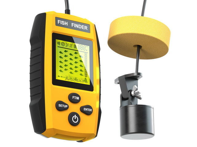 Portable Sonar Alarm Fish Finder with Sonar Transducer and LCD Display, for Kayak Fishing Boat Fishing Ice Fishing