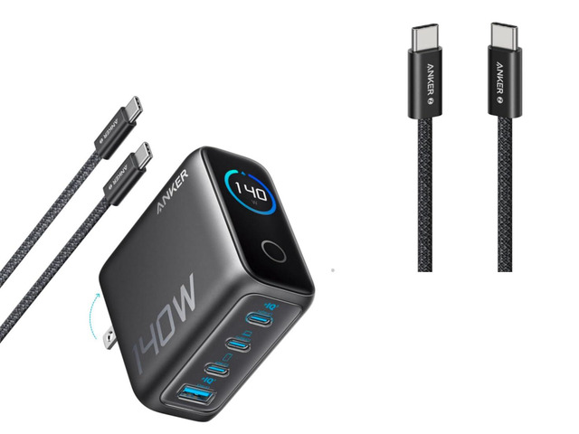Zolo USB C Cable, Braided and Dirt-Free Type C Fast Charging Cable, Slim Connector, for iPhone 16 Series, MacBook (240W) (Black, 3ft)&140W USB-C...