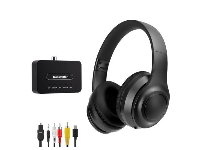 Wireless Headphones for TV, Foldable ANC Headphones for Traveling, Headset with Bluetooth Transmitter: Optical (Toslink), Coaxial, RCA, 3.5mm AUX...