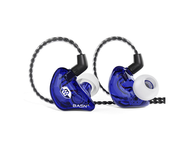 Bsinger BC100 in Ear Monitor Headphones,Blue Universal Fit Noise Isolating IEM Earphones for Musicians Singers Studio Audiophiles