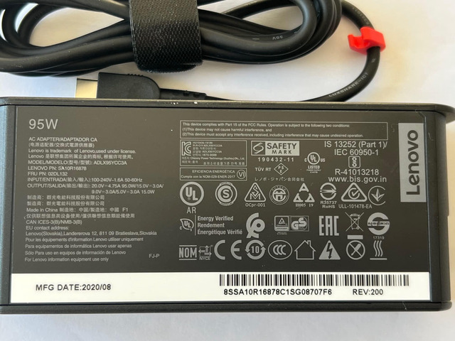 Replacement for 95W USB C AC Adapter for P/N: ADLX95YCC3A, SA10R16878, 02DL132, ADLX95YLC2A, GX20Z46240