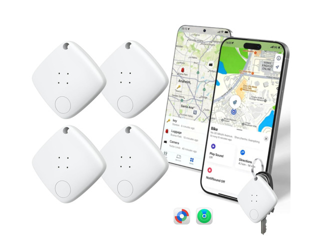 Air-Tracker Tags for Apple Find My (iOS) & Google Find Hub (Android), Dual-System Bluetooth Smart Tracker Item Finder Device Locator for Key...