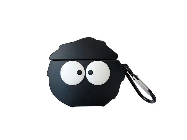 Case Compatible with AirPods 1/2, Super Cute Creative Funny Big Eyes Black Dust Elf Shape Case, Stylish Dust Ball Silicone Earphone Protection Skin...