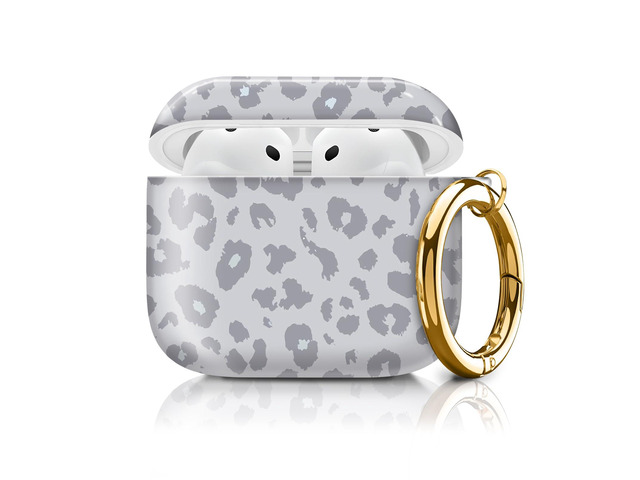 Compatible with AirPod 4th Generation Case Cover with Keychain, Full Protective Shockproof Wireless Headphone Case for Women Men Girl (White Animal...