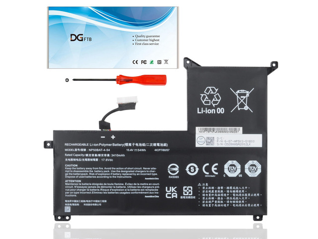 NP50BAT-4-54 New Laptop Battery Replacement for CLEVO NP70 X17 AT22 G7 KE XMG Focus 16 X15 at 6-87-NPSKS-53G00 Series 4ICP7/60/57 (15.4V 54Wh/3510mAh)