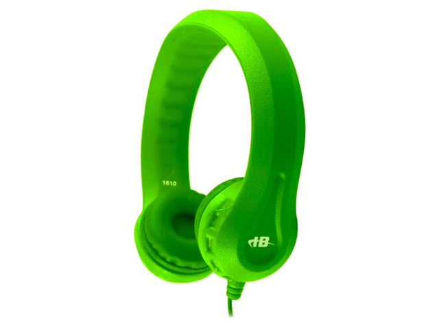 FlexPhones Kids Foam Headphones Durable EVA Foam, VolumeLimited 85 dB, ChewResistant DuraCord, Safe BPAFree Design for Classroom Use Green