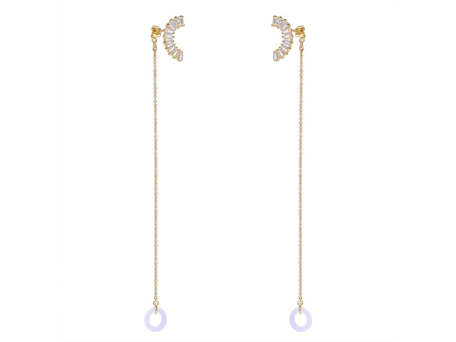 Anti-lost Holder Earrings for AirPods 14K Gold Plated Dangle Earring Wireless Earphone Holder Strap Compatible with AirPods Pro 1 & 2 (Ear Stud-2)