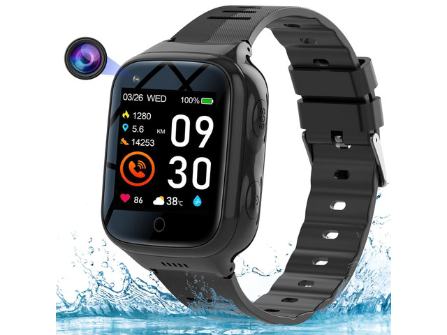 Elderly 4G GPS Smart Watch Waterproof Senior Real-Time Tracking Phone Video Call SOS Emergency Alarm Voice Message Geo-Fence Touch Screen Pedometer...