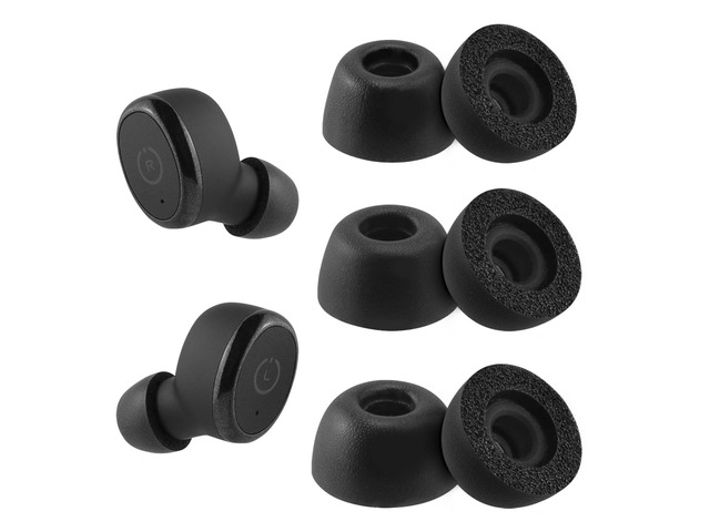 Replacement Foam Ear Tips for TOZO T12 / T10 / T6 Earbuds Ultimate Comfort, 3 Pairs (S/M/L)