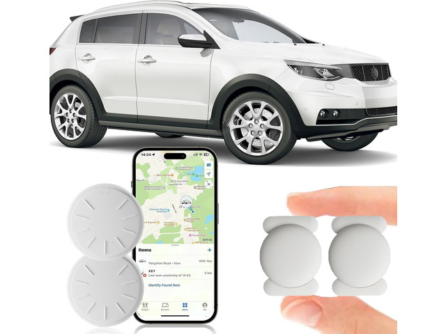 Tracker Device for Vehicles,2PCS Mini Hidden Car Tracker with Magnetic Case,No Monthly Fee Real Time GPS Car Tracker Works with Apple Find My (iOS...