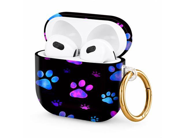Hard Case Compatible with AirPod 4 2024, Shockproof Protective Cover for Airpod 4th Generation with Gold Ring Keychain, Cute Aesthetic Design for...