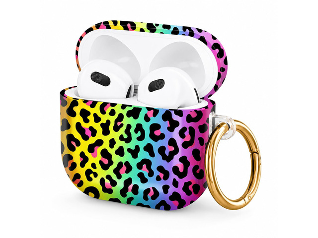 Hard Case Compatible with AirPod 4 2024, Shockproof Protective Cover for Airpod 4th Generation with Gold Ring Keychain, Cute Aesthetic Design for...