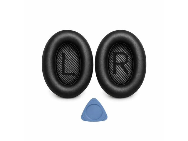 Replacement Ear Pads for Bose QC35 and QC35 II EarPads Cushions with Noise Isolation Memory Foam, Softer Protein Leather, Added Thickness