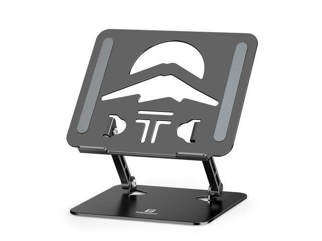 Z-Shaped Laptop Stand for Desk Fits 10'-16' Notebook, Black Adjustable Ergonomic Riser With Portable Folding Design for Comfortable Desk Work,...