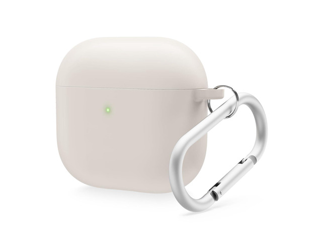 Liquid Hybrid Case for AirPods 4 Triple Layer Protection, Keychain Included, Wireless Charging, Shock Resistant (Stone)