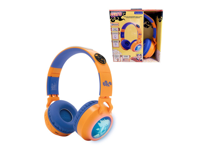 Naruto Bluetooth Headphones, HPBT015NA 2-in-1 Bluetooth & Wired, 3D design, Light-up, Volume limited, Blue/Orange