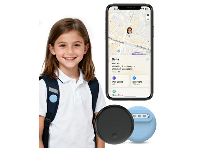 Tracker Tag for Kids & Elderly for iPhone, GPS Tracking Device with Pin Silicone Case, Works with Apple Find My, No Monthly Fee, Child Locator for...